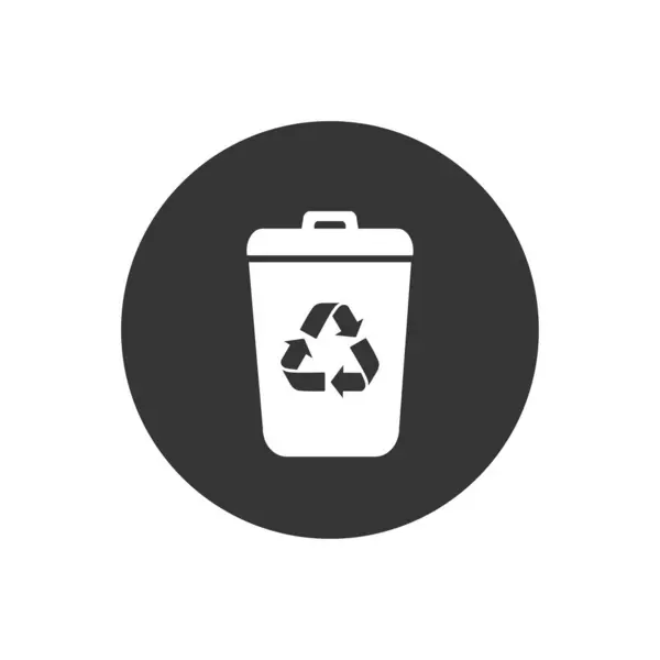 Mülleimer Vektor Symbol Eco Bio Concept Recycling Flaches Design Illustration — Stockvektor