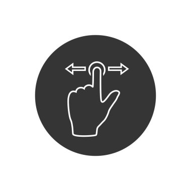 Hareket dokunmatik slayt vektör simgesi, Hareket slayt vektör simgesi