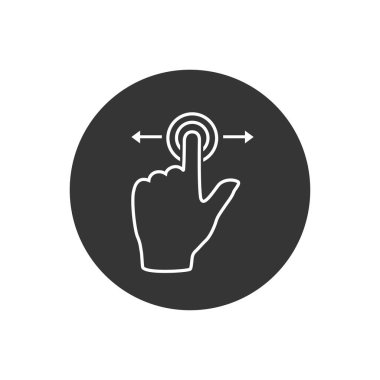 Hareket dokunuşu kaydırma vektör çizgisi simgesi, hareket kaydırma vektörü simgesi