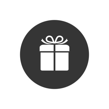 Hediye kutusu simge tasarım şablonu illüstrasyon yalıtılmış. Vektör