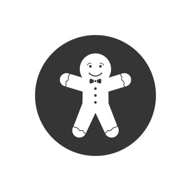 Gri arka planda zencefilli beyaz adam ikonu. Vektör illüstrasyonu