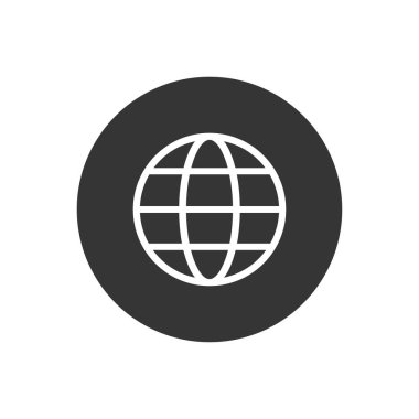 Globe Icon beyaz arka plan üzerinde izole trendy düz tarzı. Web sitesi tasarımı, logosu, uygulaması, Ui için Dünya dünya sembolü. Vektör çizimi