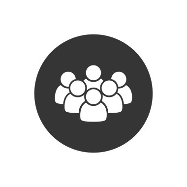 Beyaz arka planda siyah renkli insanların simgesi izole edildi. İş, girişim ve internet için ideal bir grup insan. Gri geçmişli beyazlar. Bir grup insan.