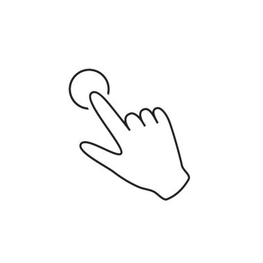 El tıklama çizgisi simgesi. Vektör illüstrasyonu