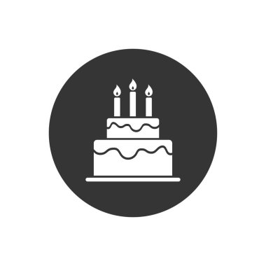 Mutlu yıllar ve Pasta Simgesi. Vektör