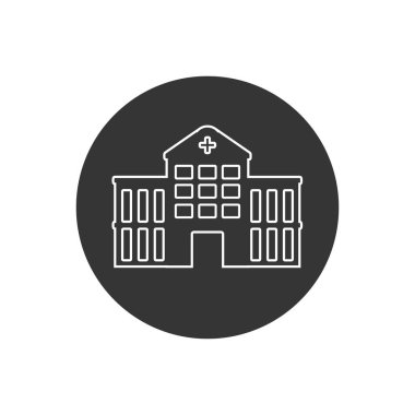 Hastane binası vektör çizgisi simgesi