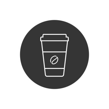 Sıcak kahve fincanı vektör çizgisi resmi beyaz arkaplanda izole edildi