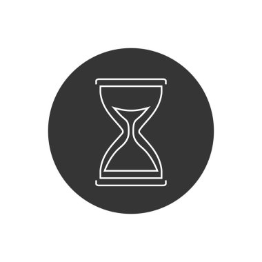 Beyaz arkaplanda kum saati çizgisi simgesi. Vektör