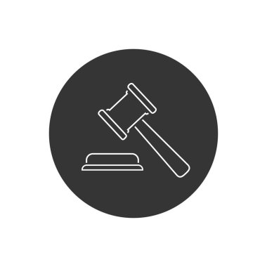 Yargılama Adalet Hattı simgesi modaya uygun düz stil. Vektör İllüstrasyonu