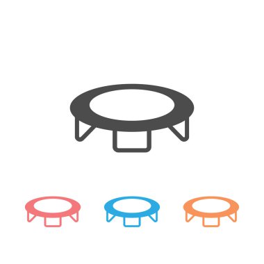 Beyaz arka planda izole edilmiş trambolin ikonu seti. Vektör