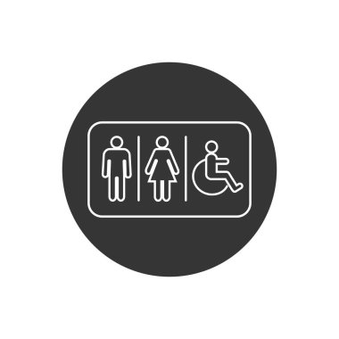 Lavabo hattı simgesi. Dinlenme odası imzası. Tuvalet Sembol Vektörü İllüstrasyon Logo Şablonu.