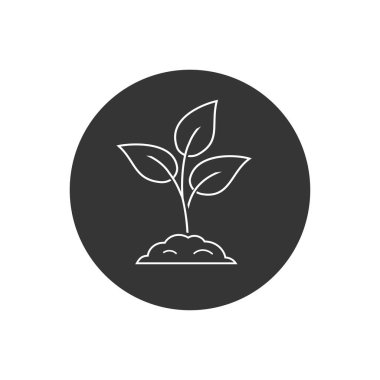 Beyaz üzerine Yaprak Doğa Çizgisi simgesi. Vektör