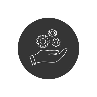 Çizgi simgesi el ve teçhizat. Vektör illüstrasyonu