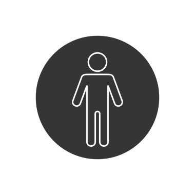 Erkek Lavabosu Hattı Simgesi. Erkekler Dinlenme Odası tabelası. Erkekler için Tuvalet Sembol Vektörü. Erkeklerin WC Illustration Logo Şablonu.