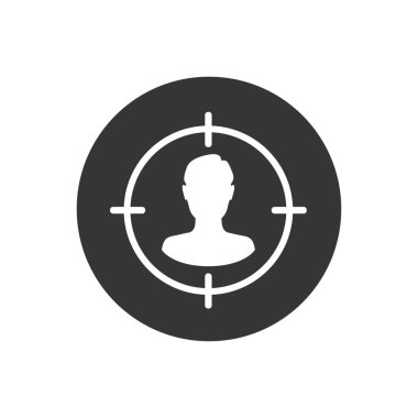 Man under crosshair icon. Vector illustration