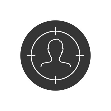 Adam çapraz hat ikonu altında. Vektör illüstrasyonu