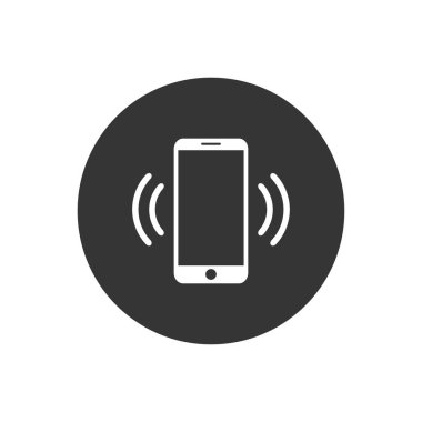 Uygulamalar ve web siteleri için cep telefonu titreşimli veya çalan düz vektör simgesi
