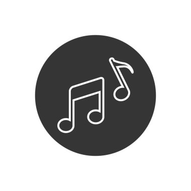 Müzik notası simgesi. Vektör illüstrasyonu