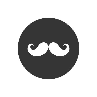 Bıyık simgesi düz stil. vektör illüstrasyonu