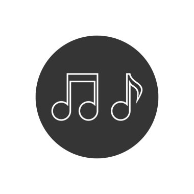 Müzik notası vektör çizgisi simgesi. Ses ve melodi sembolleri