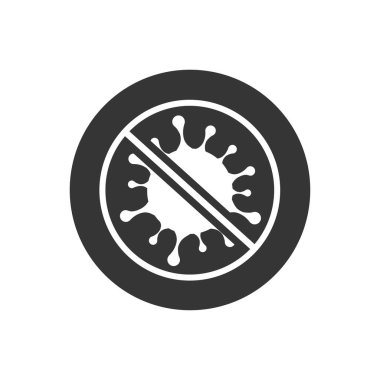 Gride virüs, mikrop, bakteri ikonu yok. Vektör