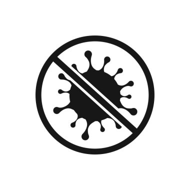 Virüs yok, mikrop yok, beyaza izole edilmiş bakteri ikonu yok. Vektör