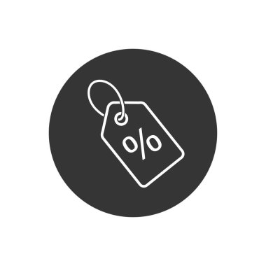 Gri arkaplanda fiyat etiketi çizgi sembolü vektörü