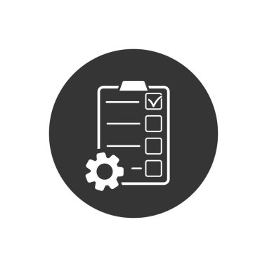 Proje Yönetimi simgesini düz tarzı. Web sitesi tasarımı, logo, app, UI proje simgesi. Vektör çizim