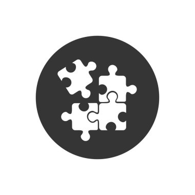 Gri üzerine beyaz yapboz simgesi. Vektör