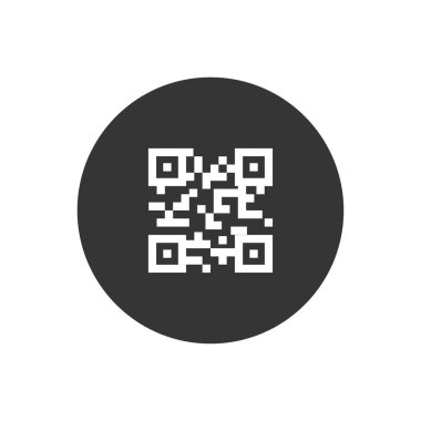 Beyaz Üzerine Qrcode Sembol Vektörü Simgesi