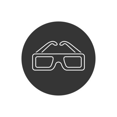 Artırılmış Gerçeklik ve Sanal Gerçeklik - 3D Gözlük Çizgisi Simgesi. Vektör