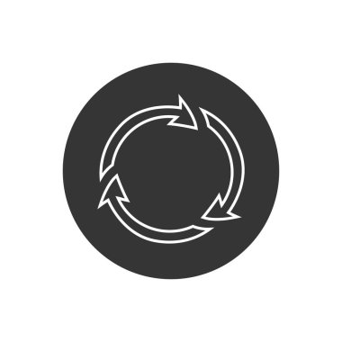 Döndürme çizgisi simgesi vektörü. Sembol simgesini döndür veya yeniden yükle