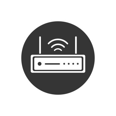 Yönlendirici Modem Wifi Icon Vektör Çizimi