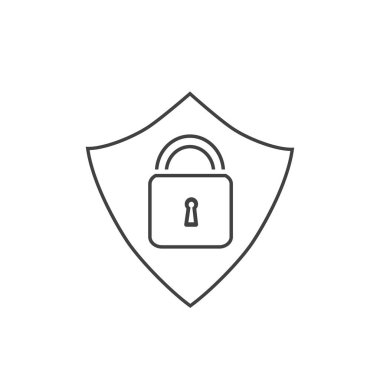 Güvenlik çizgisi ikon vektörü. Güvenlik sembolünü koru 