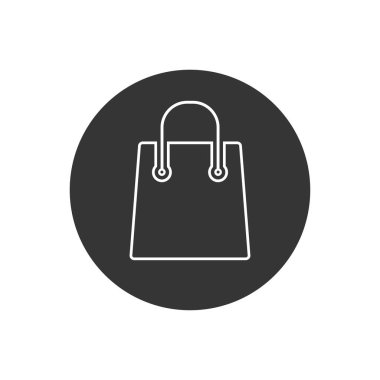 alışveriş poşeti vektör çizgisi simgesi