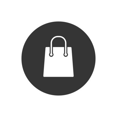 Alışveriş çantası vektörü ico, düz stil.