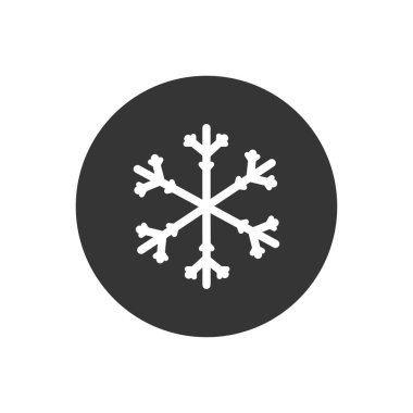 Kar tanesi ikonu. Kar simgesi beyaz arkaplanda izole edildi. Kışın sembolü, donmuş. Vektör