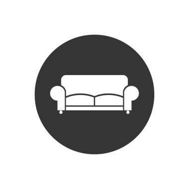 Koltuk Simgesi. Mobilya ya da İç Element İllüstrasyonu Glyph Biçimli Basit Bir Vektör İmza & Moda Web Siteleri, Sunum veya Mobil Uygulama Sembolü