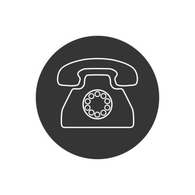 Düz vektörde telefon hattı simgesi