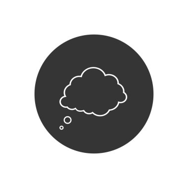 Düşünce kabarcığı vektör simgesi. Düz biçim