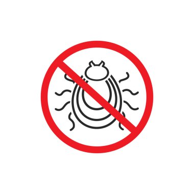 Kene paraziti uyarı işareti simgesi. Salgın hastalık. İnsan mayt paraziti. Mite parazitleri. Vektör