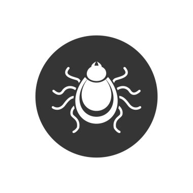 Kene simgesi. Mite silueti. Vektör illüstrasyonu.