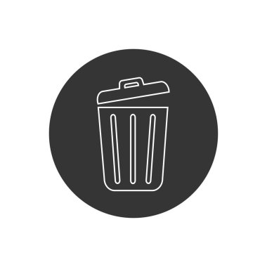 Çöp hattı simgesi modası geçmiş düz tasarım. Vektör