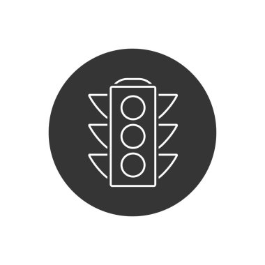 Beyaz üzerinde vektör trafik ışığı çizgisi simgesi