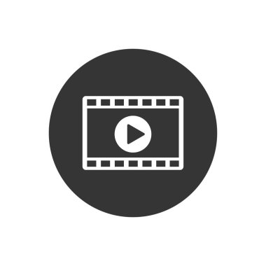Gri arkaplanda video vektör simgesi