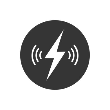 Kablosuz şarj vektörü simgesi beyaz arkaplanda izole edildi