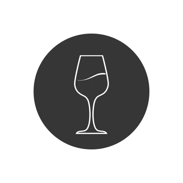 Symbole Ligne Vin Sur Fond Blanc Vecteur — Image vectorielle