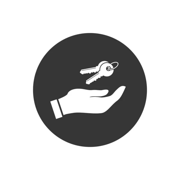 Hand Met Toetsen Wit Pictogram Grijze Achtergrond Vector — Stockvector