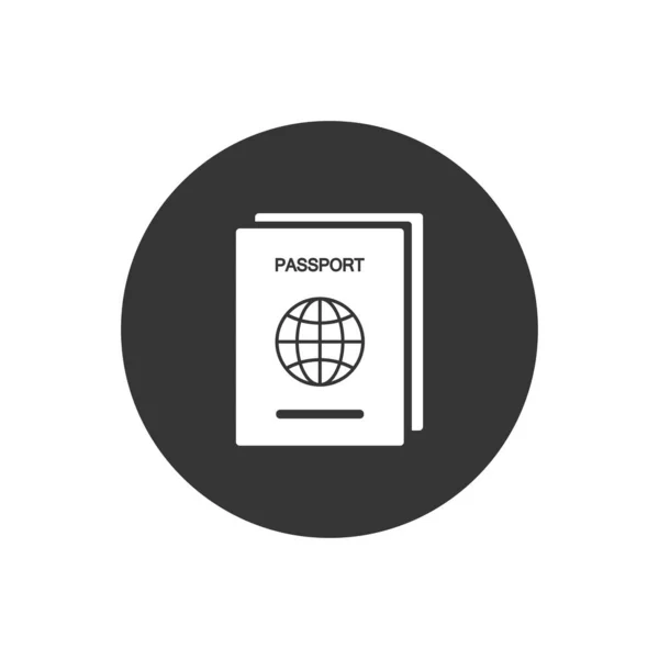 Icono Del Pasaporte Identificación Pase Ilustración Del Documento Como Simple — Vector de stock