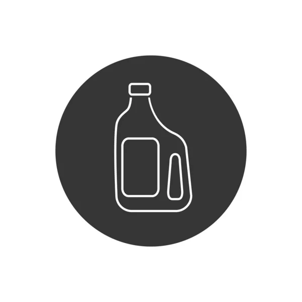 Linia Ikona Plastikowej Butelki Płynnego Detergentu Prania Wektor — Wektor stockowy